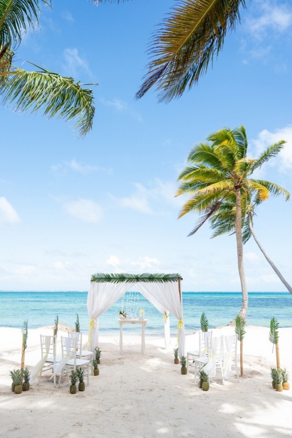 zielone akcenty z ananasem