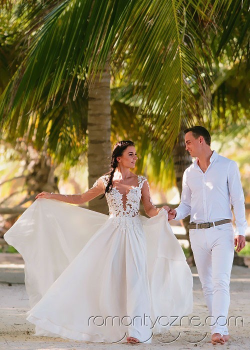 Nieszablonowy ślub na dominikańskiej plaży, tropikalne śluby